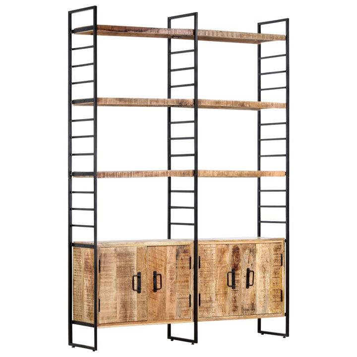 Bokhylla Med 4 Hyllplan 124X30X180 Cm Grovt Mangoträ
