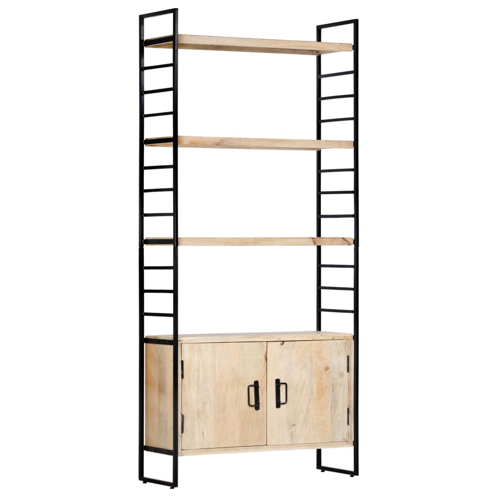 Bokhylla Med 4 Hyllor 80X30X180 Cm Grovt Mangoträ