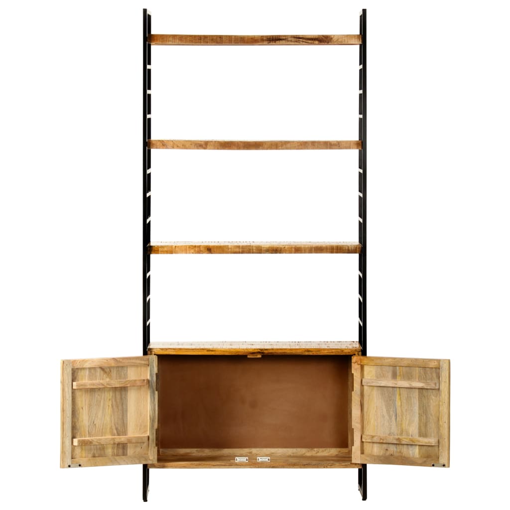 Bokhylla Med 4 Hyllor 80X30X180 Cm Grovt Mangoträ