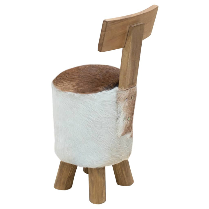 Pall Getskinnsläder Och Massiv Teak