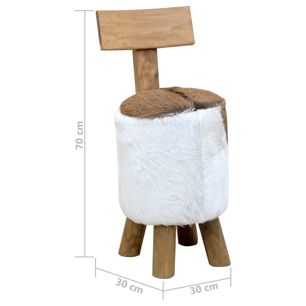 Pall Getskinnsläder Och Massiv Teak