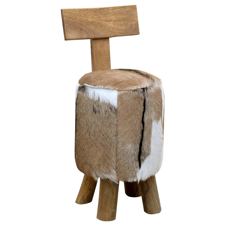Pall Getskinnsläder Och Massiv Teak