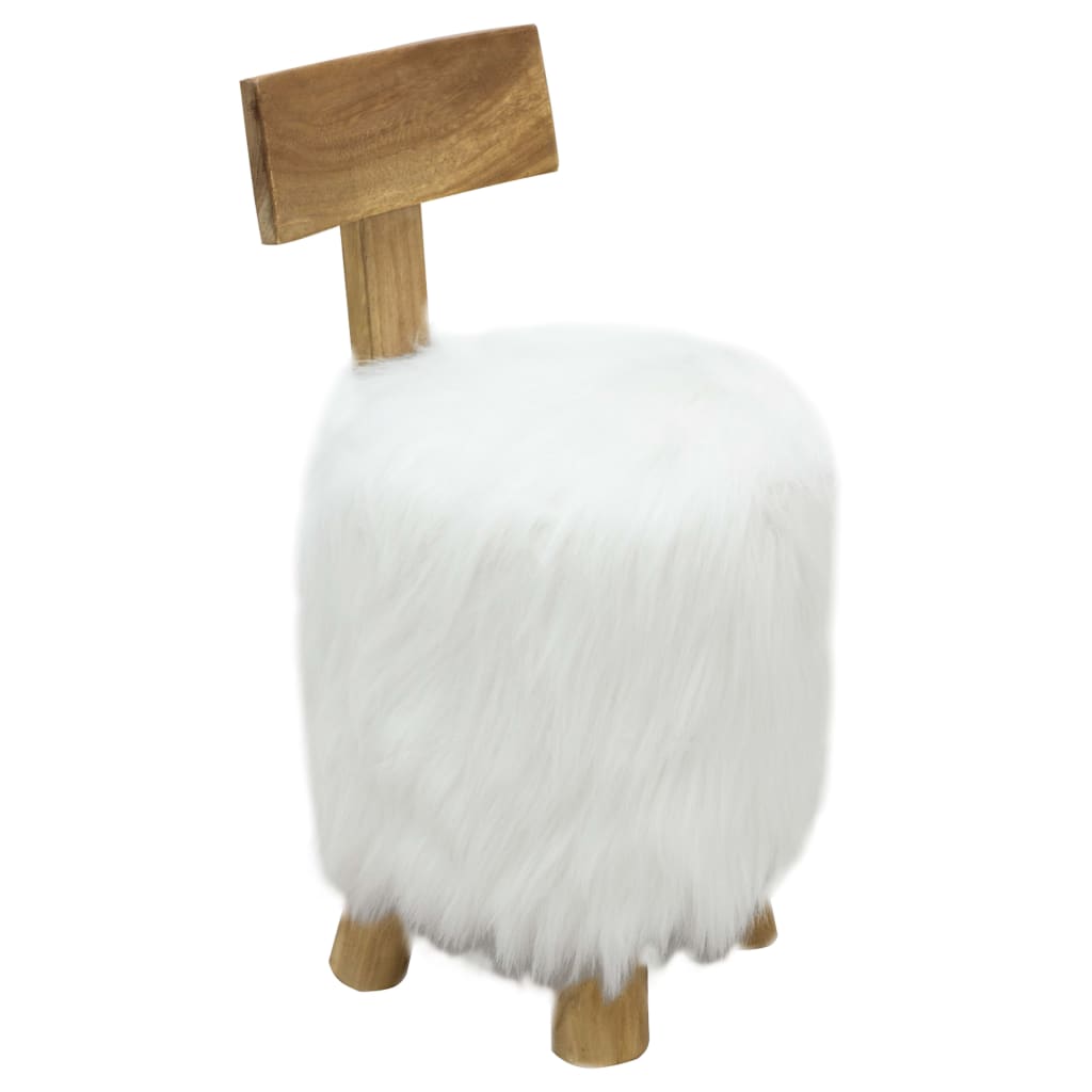 Pall Getskinnsläder Och Massiv Teak