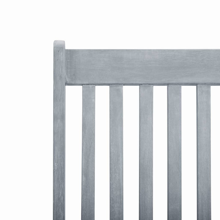 Däckstol Med Fotstöd Grå Kalkfinish Massivt Akaciaträ