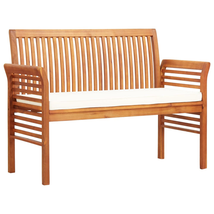 Trädgårdsbänk 2-Sits Med Dyna 120 Cm Massivt Akaciaträ