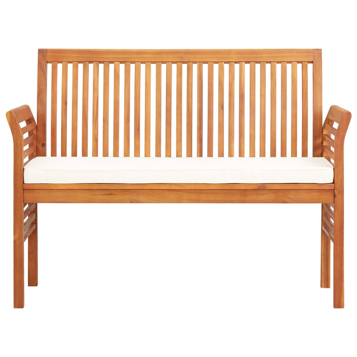 Trädgårdsbänk 2-Sits Med Dyna 120 Cm Massivt Akaciaträ