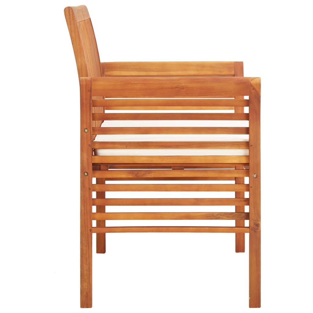 Trädgårdsbänk 2-Sits Med Dyna 120 Cm Massivt Akaciaträ