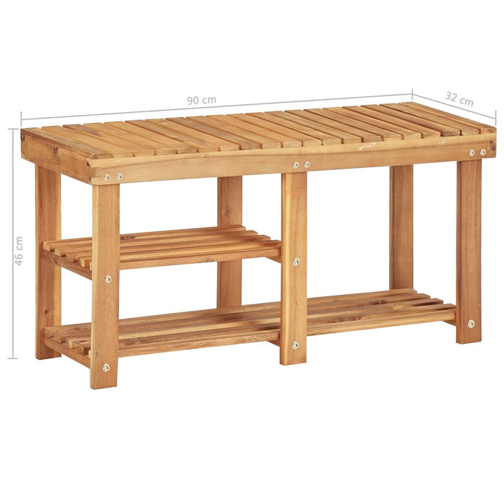 Skohylla 90X32X46 Cm Massivt Akaciaträ