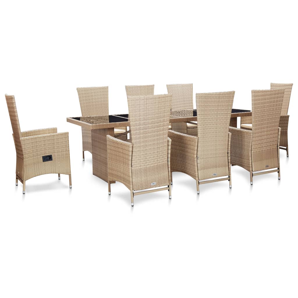 Matgrupp För Trädgården Med Dynor 7 Delar Konstrotting Beige