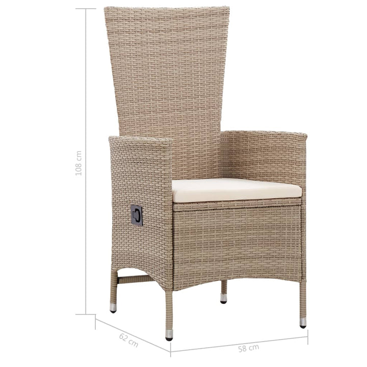 Matgrupp För Trädgården Med Dynor 9 Delar Konstrotting Beige