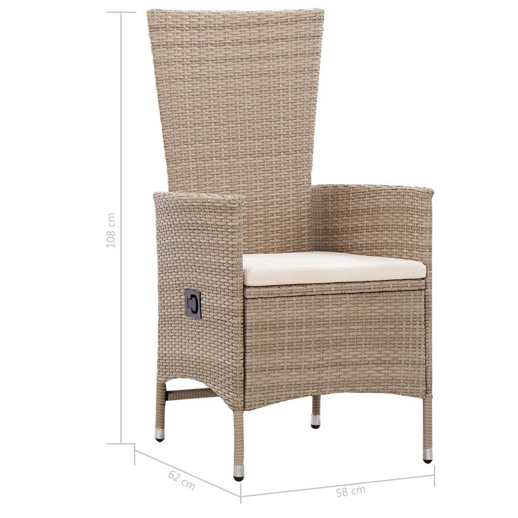 Matgrupp För Trädgården Med Dynor 9 Delar Konstrotting Beige