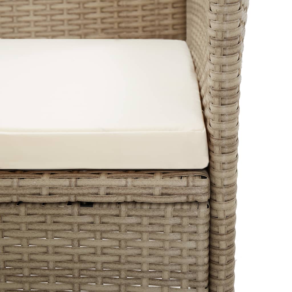 Matgrupp För Trädgården Med Dynor 9 Delar Konstrotting Beige