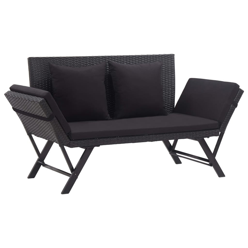Trädgårdsbänk Med Dynor 176 Cm Konstrotting