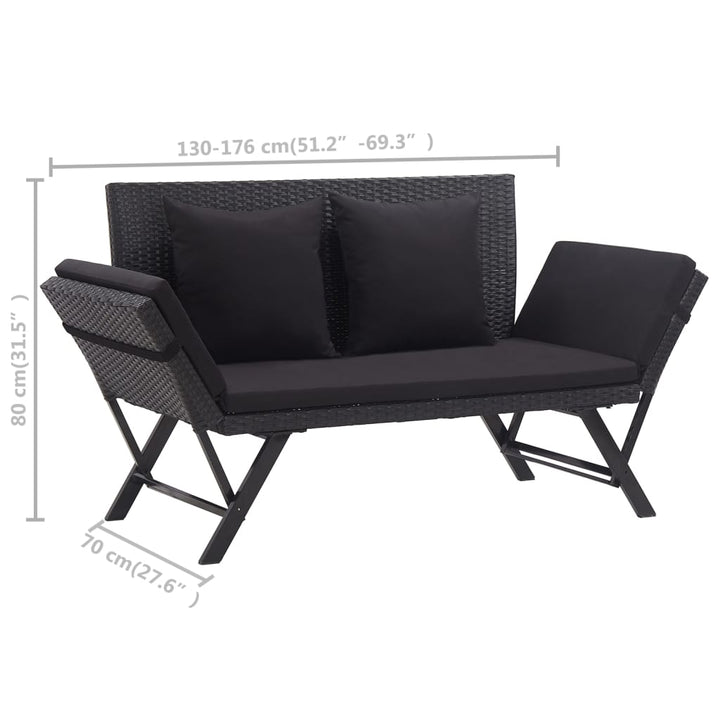 Trädgårdsbänk Med Dynor 176 Cm Konstrotting