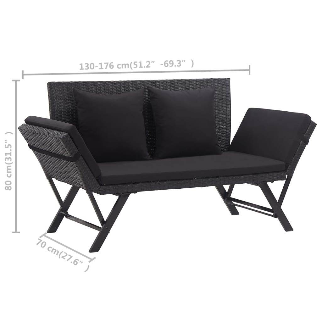 Trädgårdsbänk Med Dynor 176 Cm Konstrotting