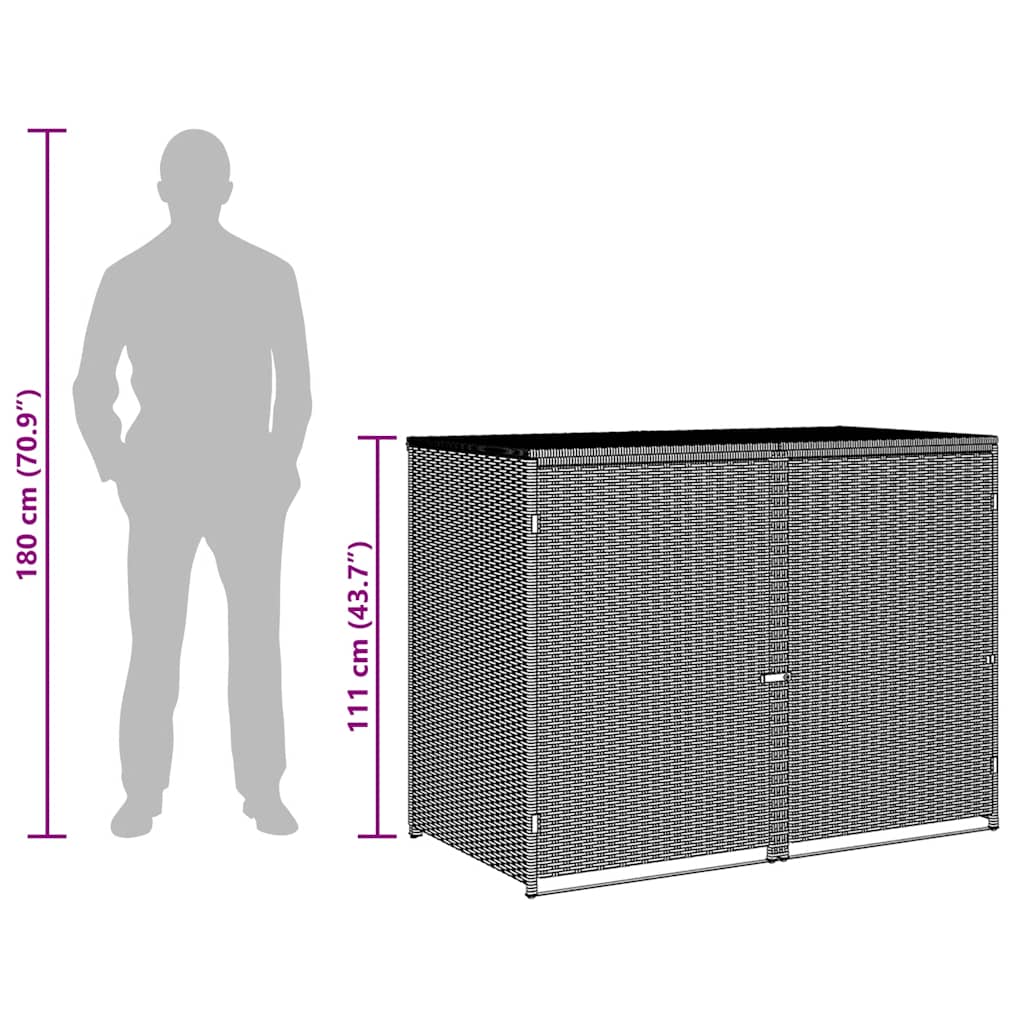 Skjul För 2 Soptunnor Konstrotting 148X77X111 Cm