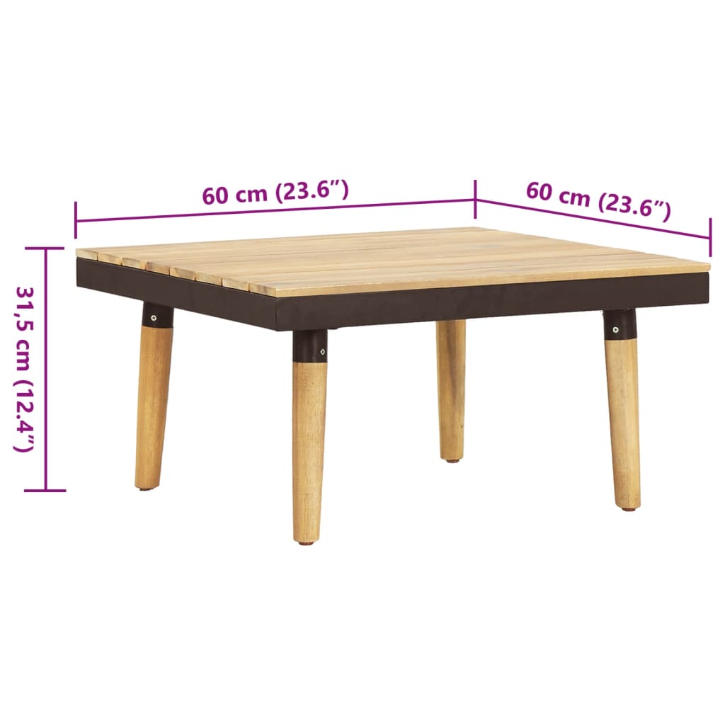Loungegrupp För Trädgården Med Dynor 8-Sits Massivt Akaciaträ