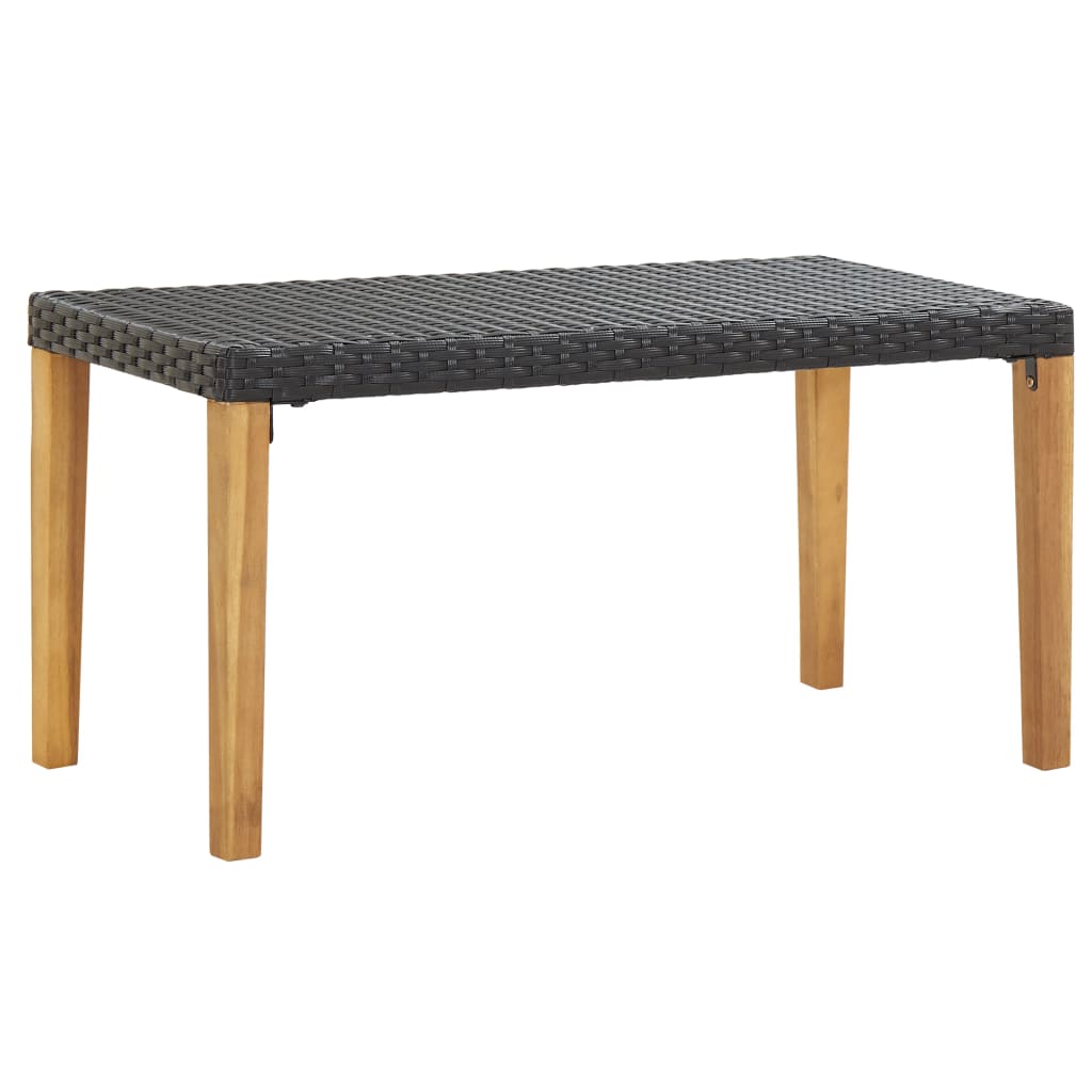 Trädgårdsbänk 120 Cm Konstrotting Och Massivt Akaciaträ