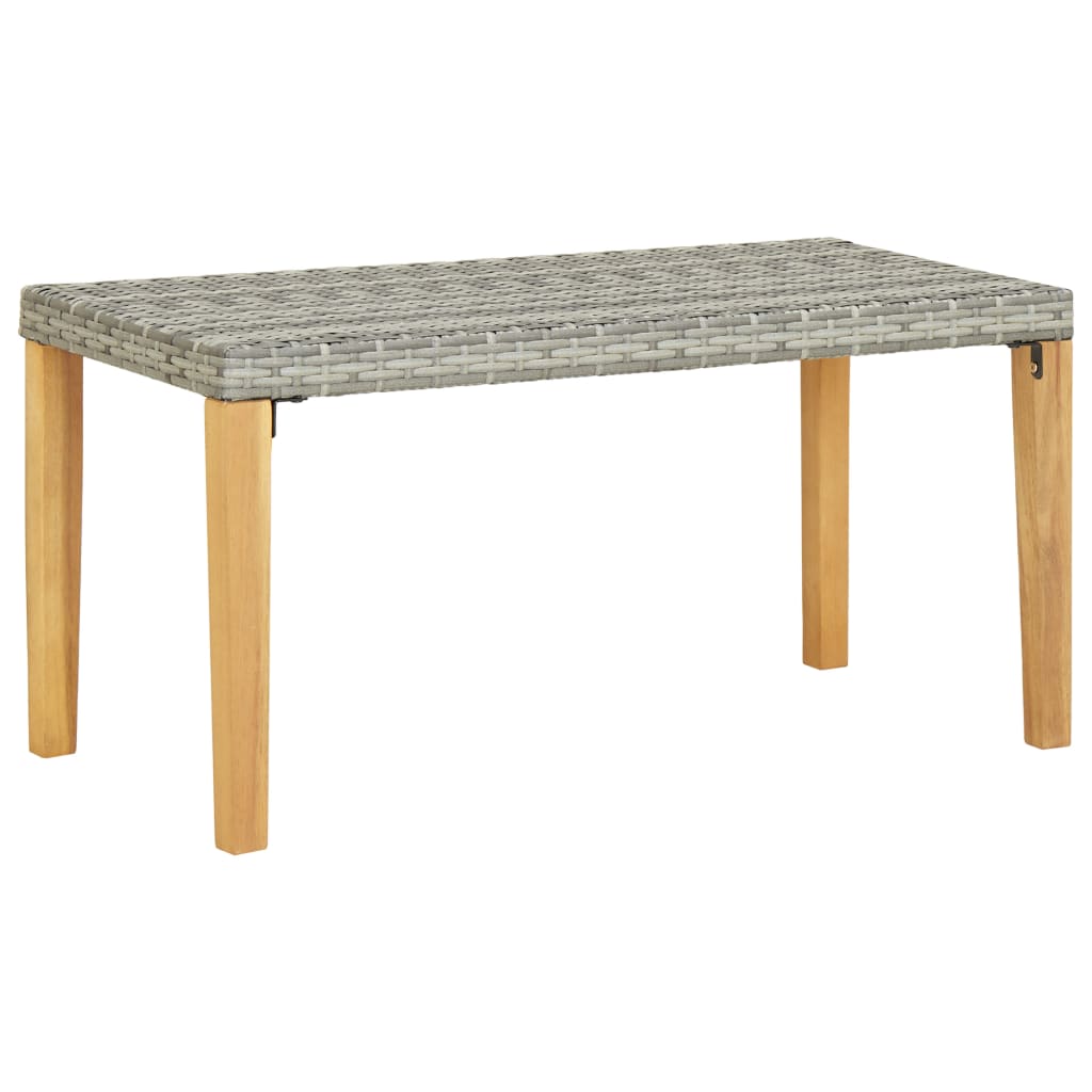 Trädgårdsbänk 120 Cm Konstrotting Och Massivt Akaciaträ