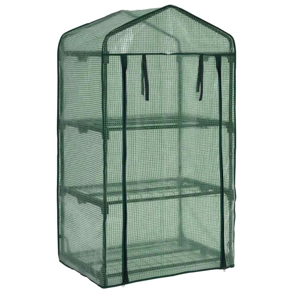 Miniväxthus 3 Hyllor 69X49X125 Cm