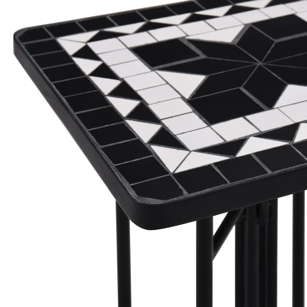 Sidobord Med Mosaik Och Vit Keramik