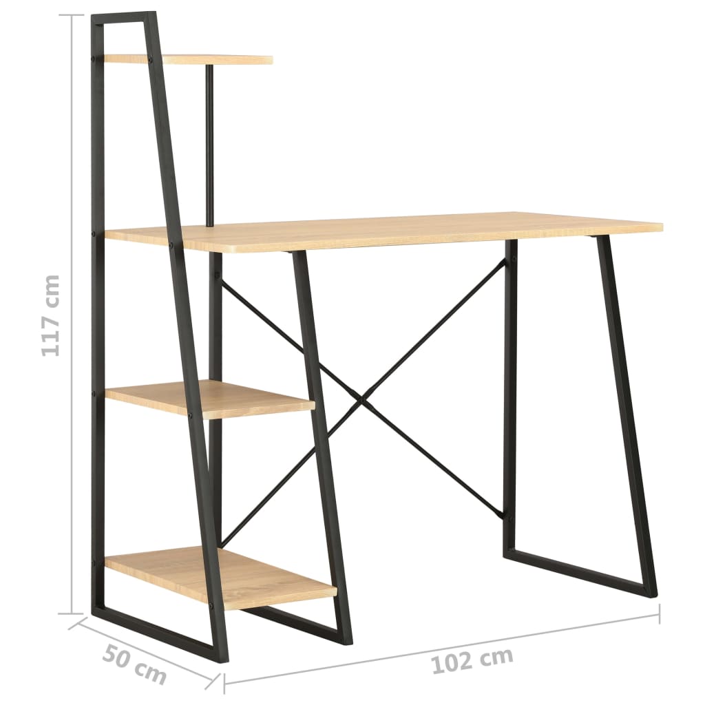 Skrivbord Med Hyllenhet 102X50X117 Cm