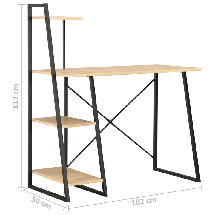 Skrivbord Med Hyllenhet 102X50X117 Cm