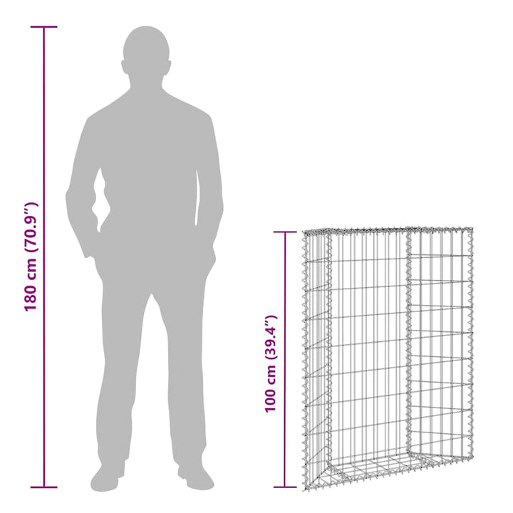 Gabion Trapets Upphöjd Galvaniserat Stål