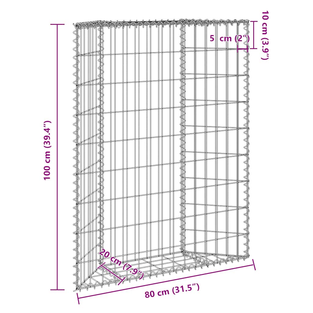 Gabion Trapets Upphöjd Galvaniserat Stål