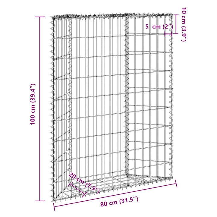 Gabion Trapets Upphöjd Galvaniserat Stål