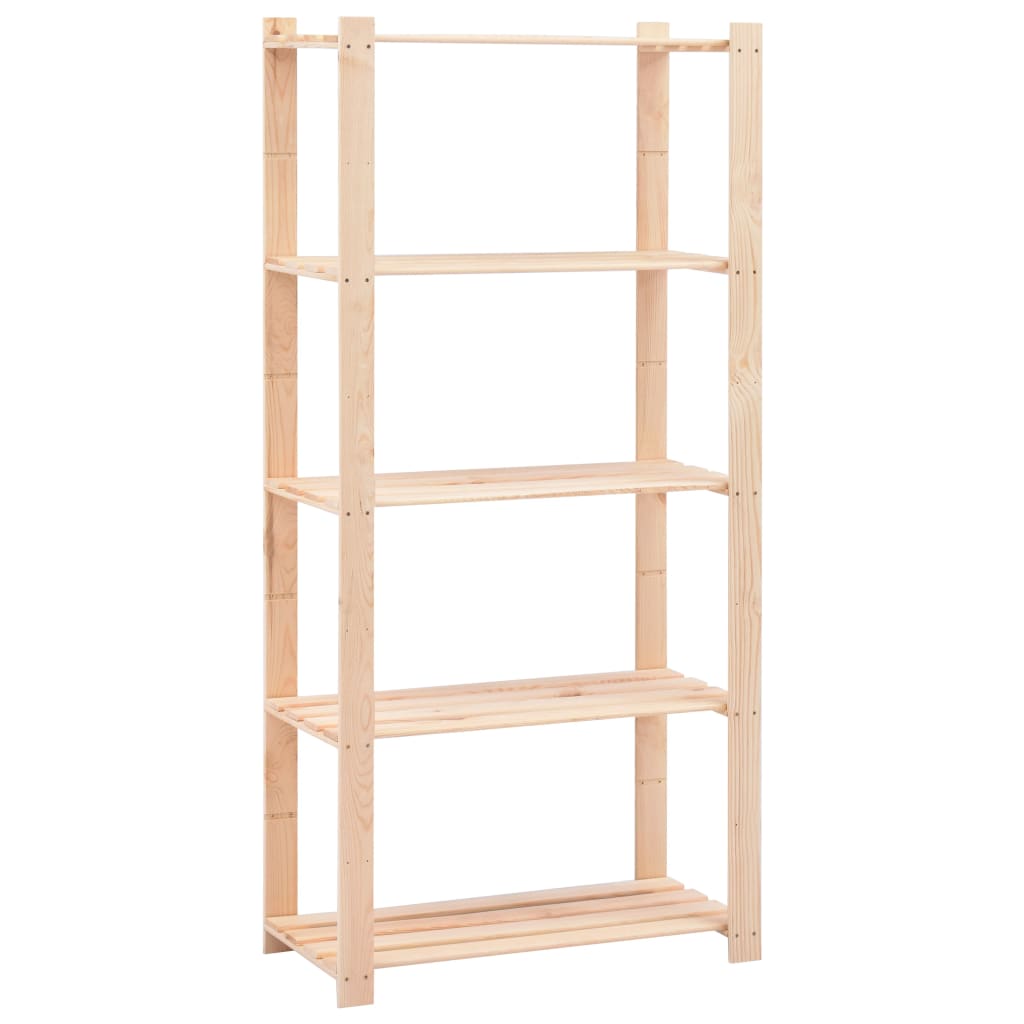 Förvaringshylla 5 Hyllor 2 St 80X38X170 Cm Massiv Furu 250 Kg