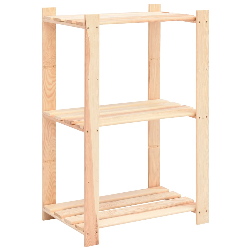 Förvaringshylla 3 Hyllor 2 St 60X38X90 Cm Massiv Furu 150 Kg
