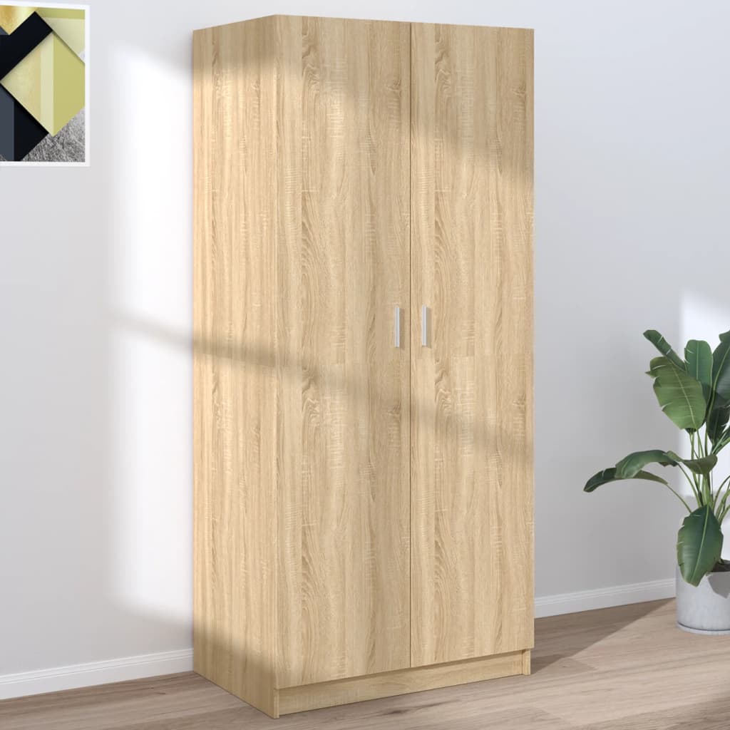Garderob Hantverksmässig Ek 80X52X180 Cm Konstruerat Trä