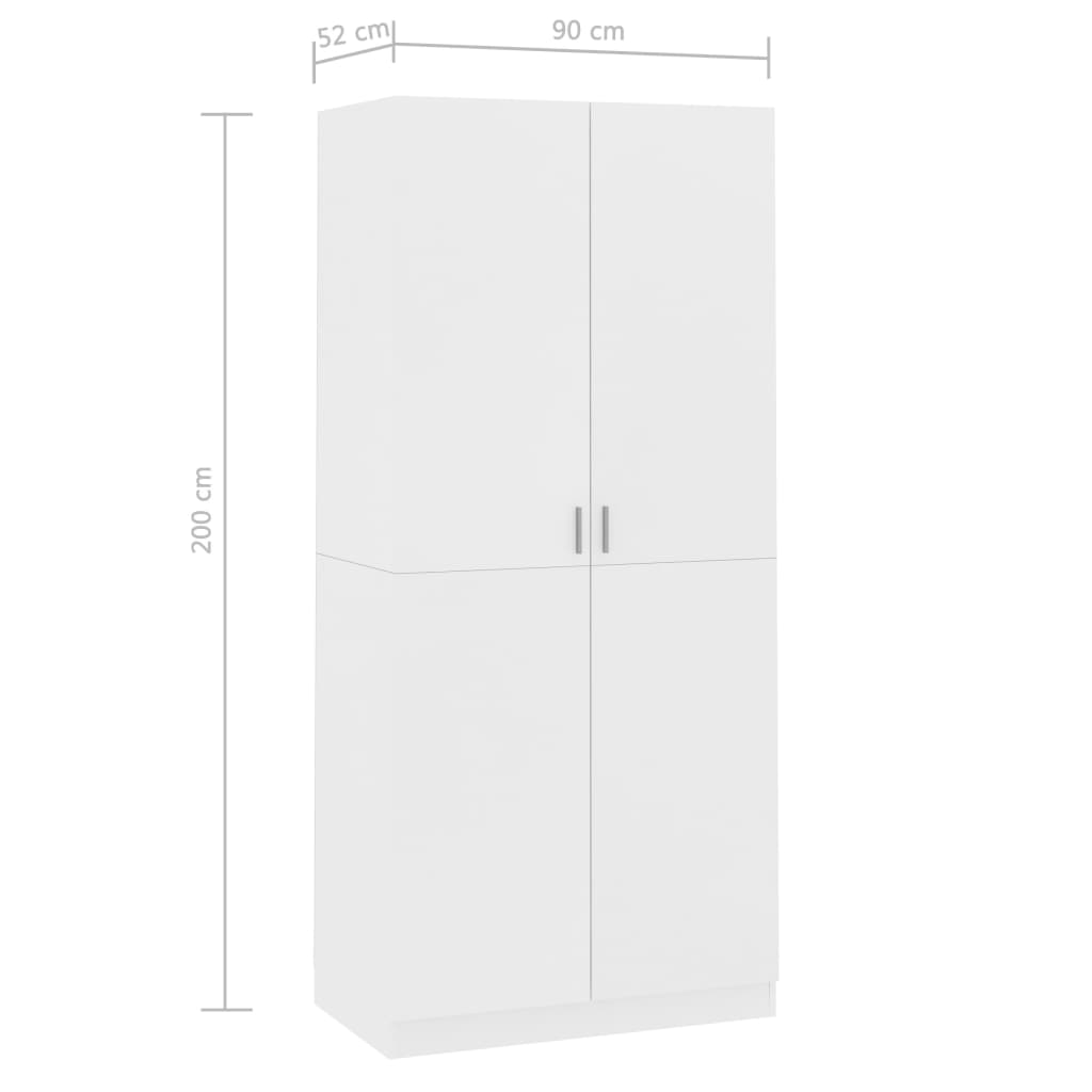 Garderob 90X52X200 Cm Konstruerat Trä