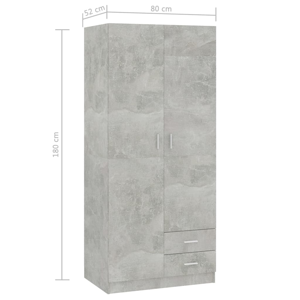 Garderob 80X52X180 Cm Konstruerat Trä