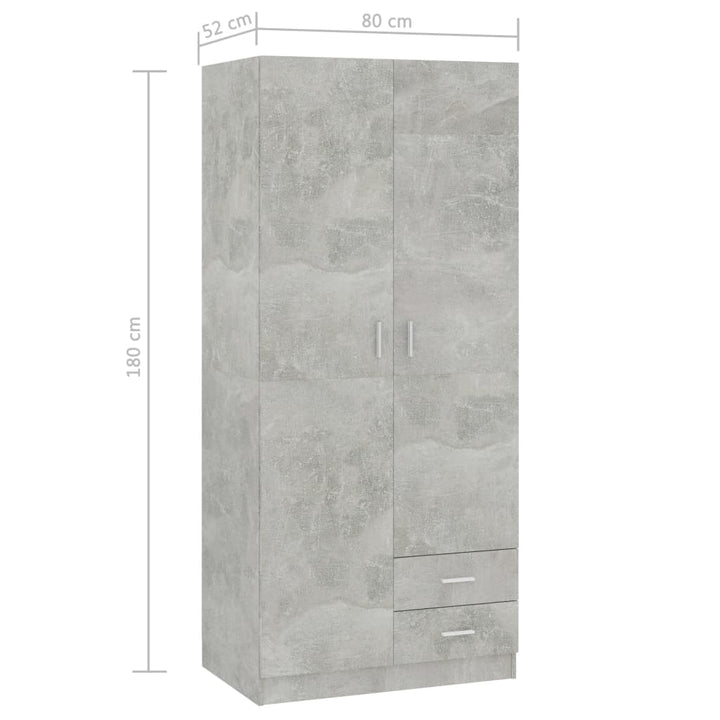 Garderob 80X52X180 Cm Konstruerat Trä