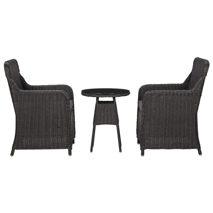 Caféset Med Dynor 3 Delar Konstrotting Svart
