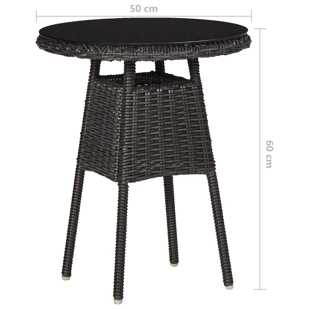 Caféset Med Dynor 3 Delar Konstrotting Svart