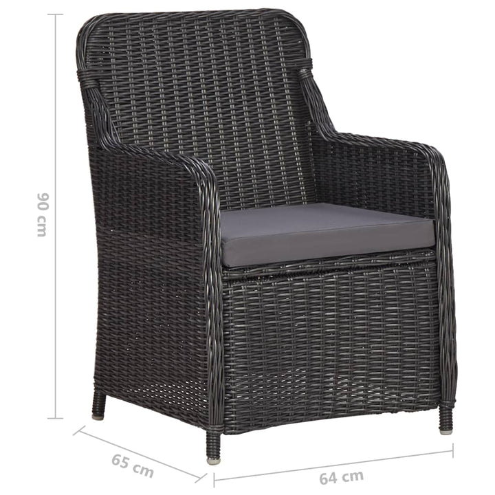 Caféset Med Dynor 3 Delar Konstrotting Svart