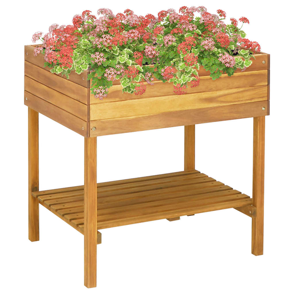 Förhöjd Odlingslåda 78,5X58,5X78,5 Cm Massivt Akaciaträ