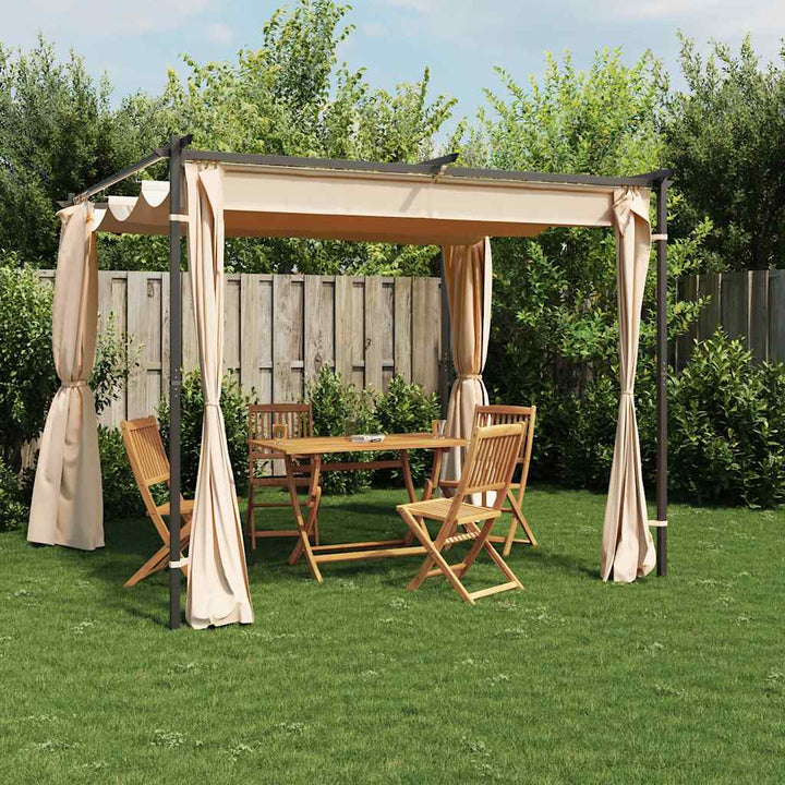 Paviljong Med Draperier Stål