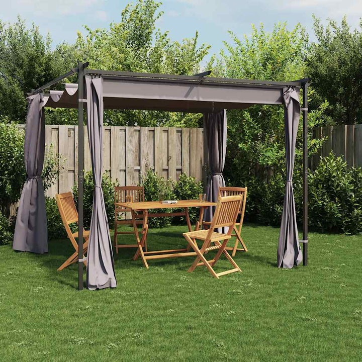Paviljong Med Draperier Stål