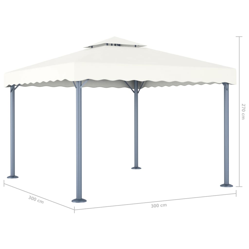 Paviljong 300X300 Cm Gräddvit Aluminium