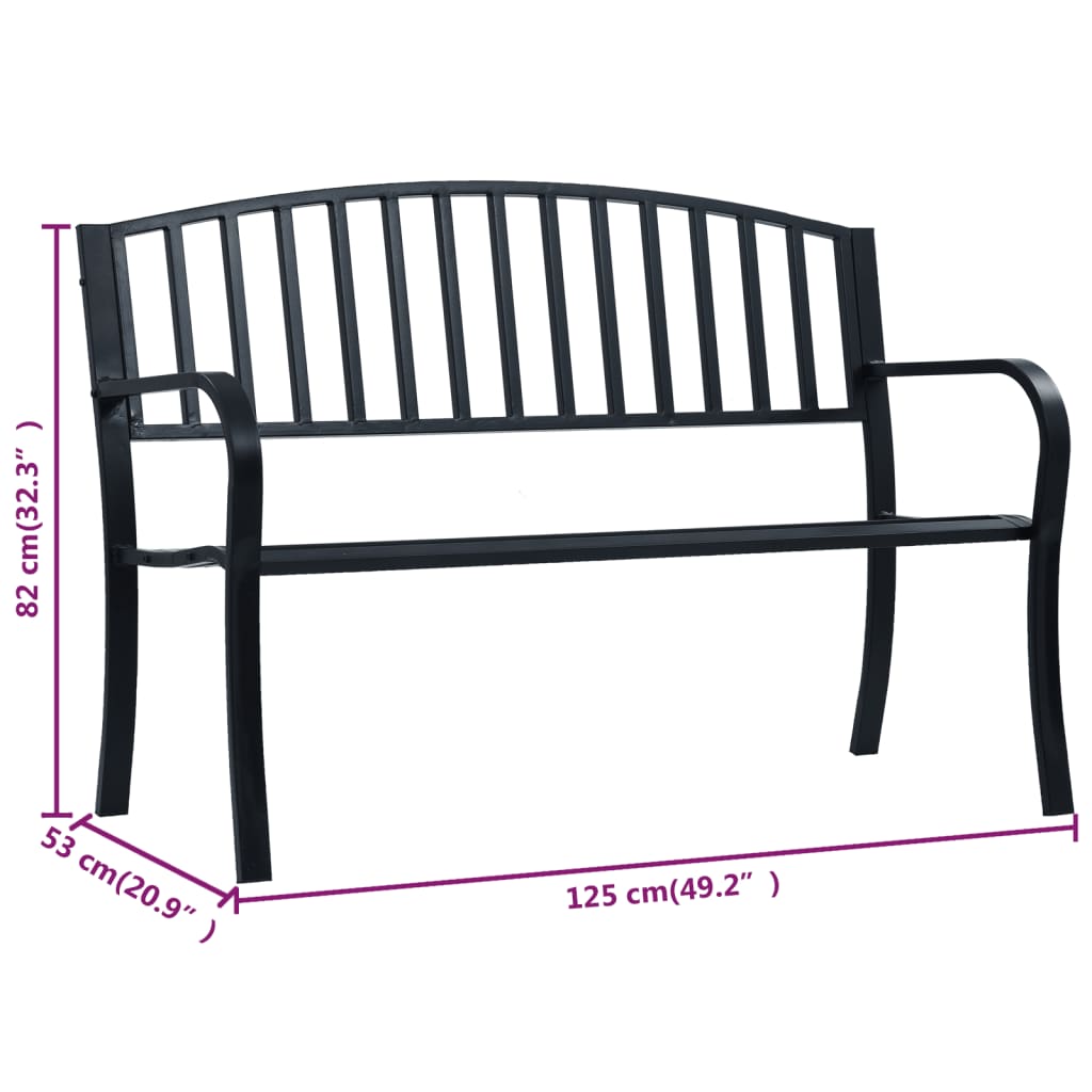 Trädgårdsbänk 125 Cm Stål