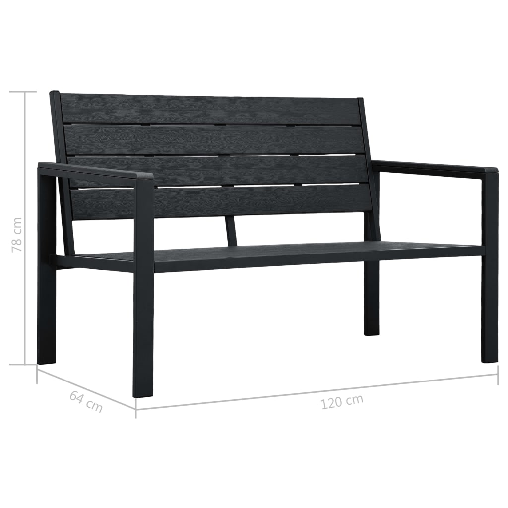 Trädgårdsbänk 120 Cm Hdpe Träutseende