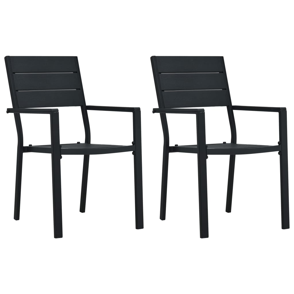 Trädgårdsstolar 2 St Hdpe Träutseende