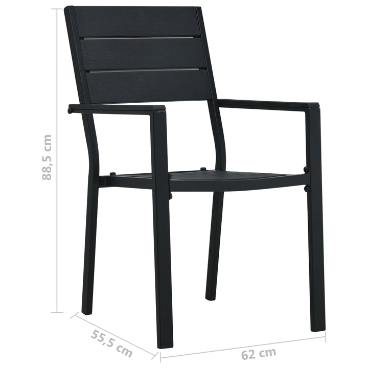 Trädgårdsstolar 2 St Hdpe Träutseende