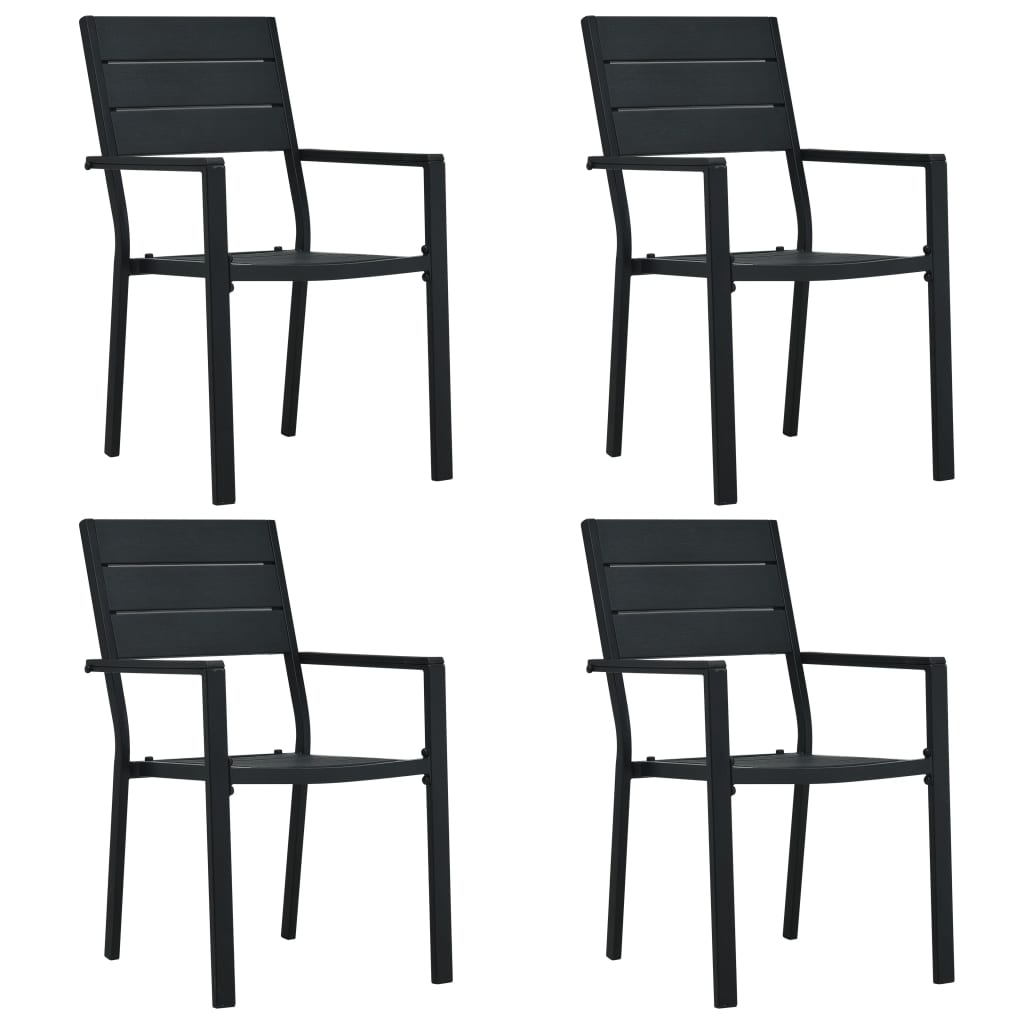 Trädgårdsstolar 2 St Hdpe Träutseende