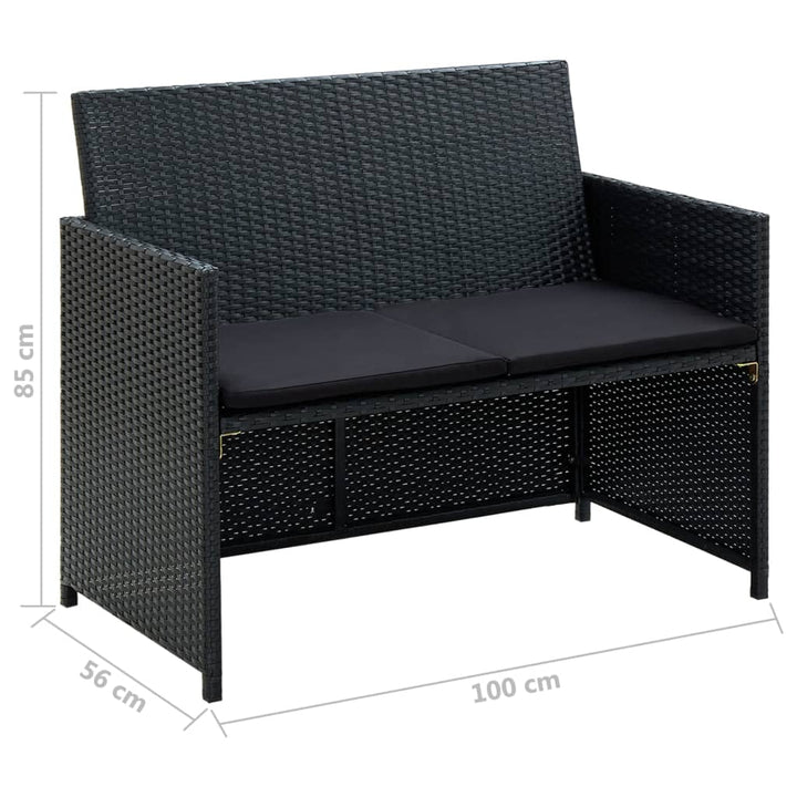 Loungegrupp För Trädgården Med Dynor 4 Delar Konstrotting