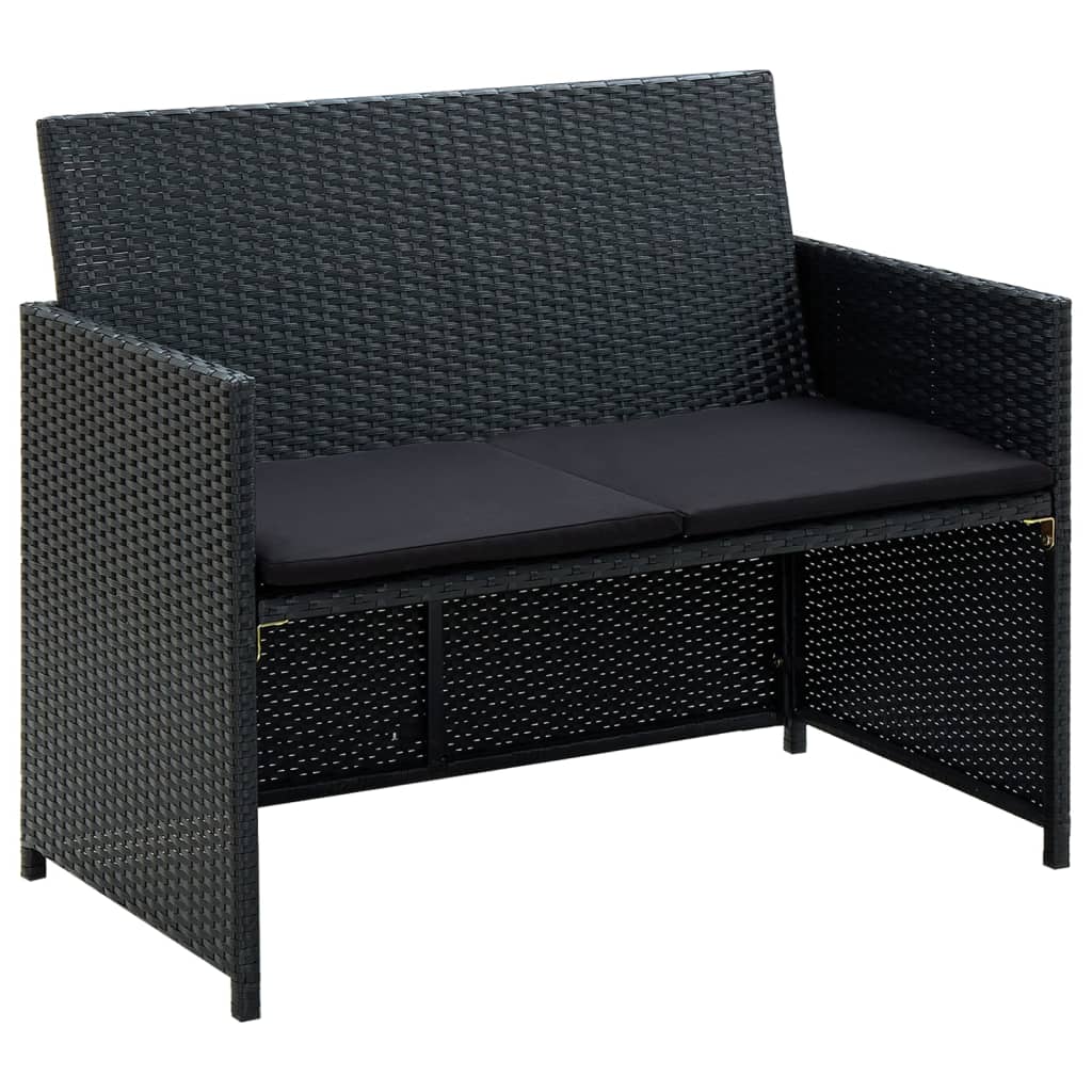Loungegrupp För Trädgården Med Dynor 4 Delar Konstrotting
